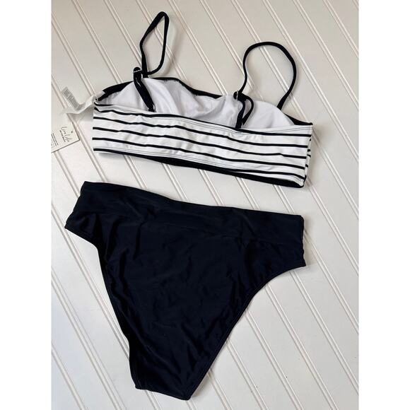 NWT Cupshe Two Piece Swimsuit Bikini Bralette & Triangle High Waist BUNDLE Sz L - Picture 6 of 6